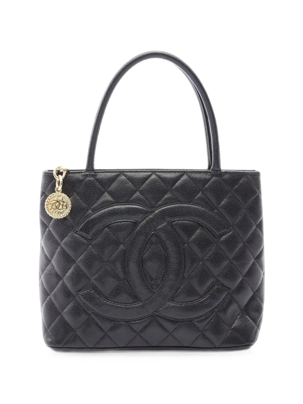 CHANEL Pre-Owned 2011 Medallion Caviar-leather tote bag - Nero