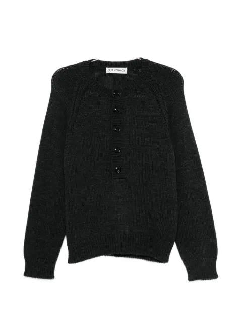 OUR LEGACY Shore Henley button-placket raglan-sleeve sweater