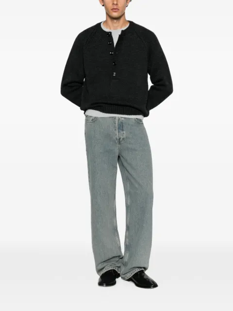 OUR LEGACY Shore Henley button-placket raglan-sleeve sweater