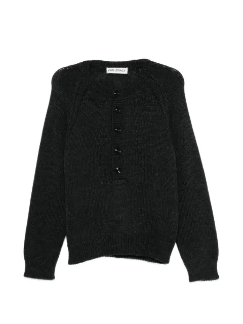 OUR LEGACY Shore Henley button-placket raglan-sleeve sweater