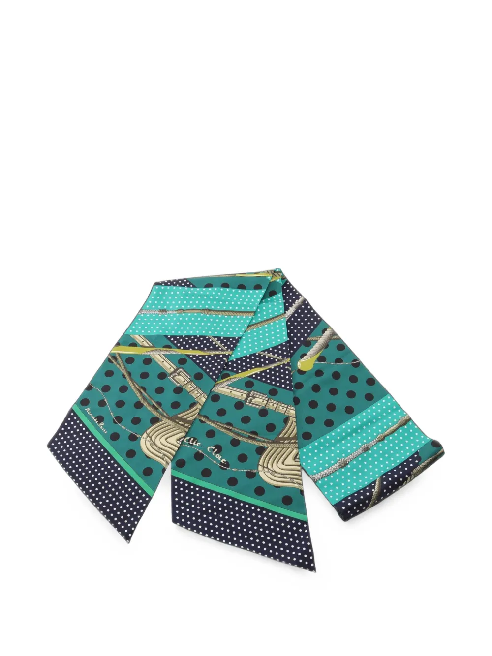 Hermès Pre-Owned 2010s Clic Clac a Pois scarf - Verde
