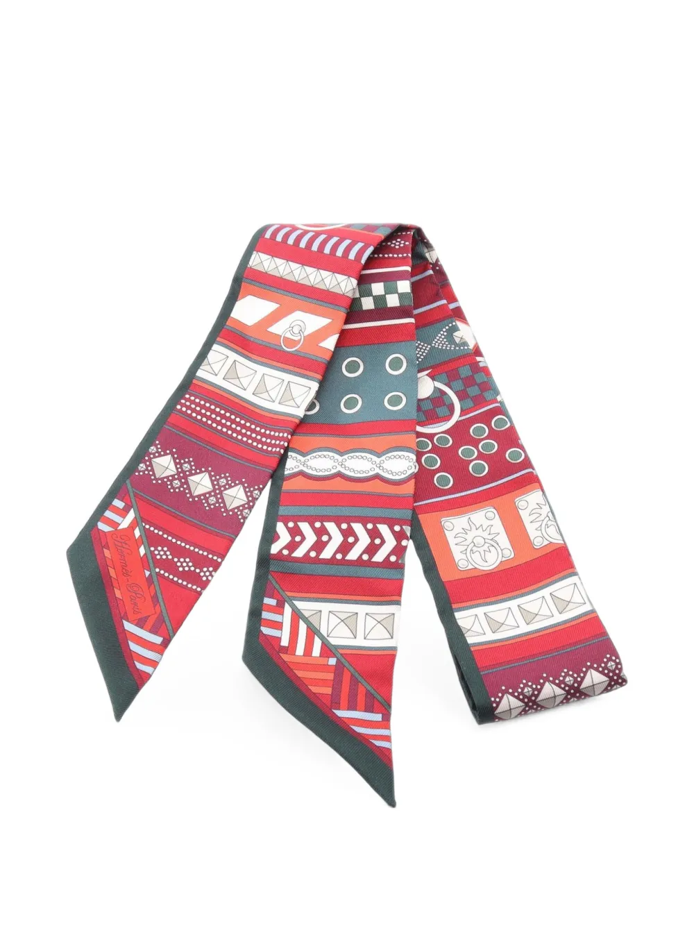 Hermès Pre-Owned 2010s Colliers de Chiens scarf - Rosso