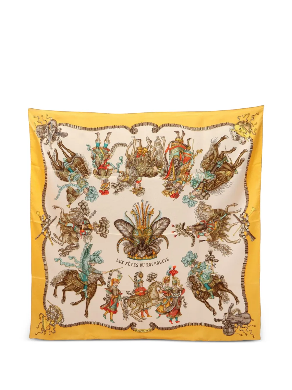 Hermès Pre-Owned 2010s Les Fêtes du Roi Soleil scarf - Toni neutri