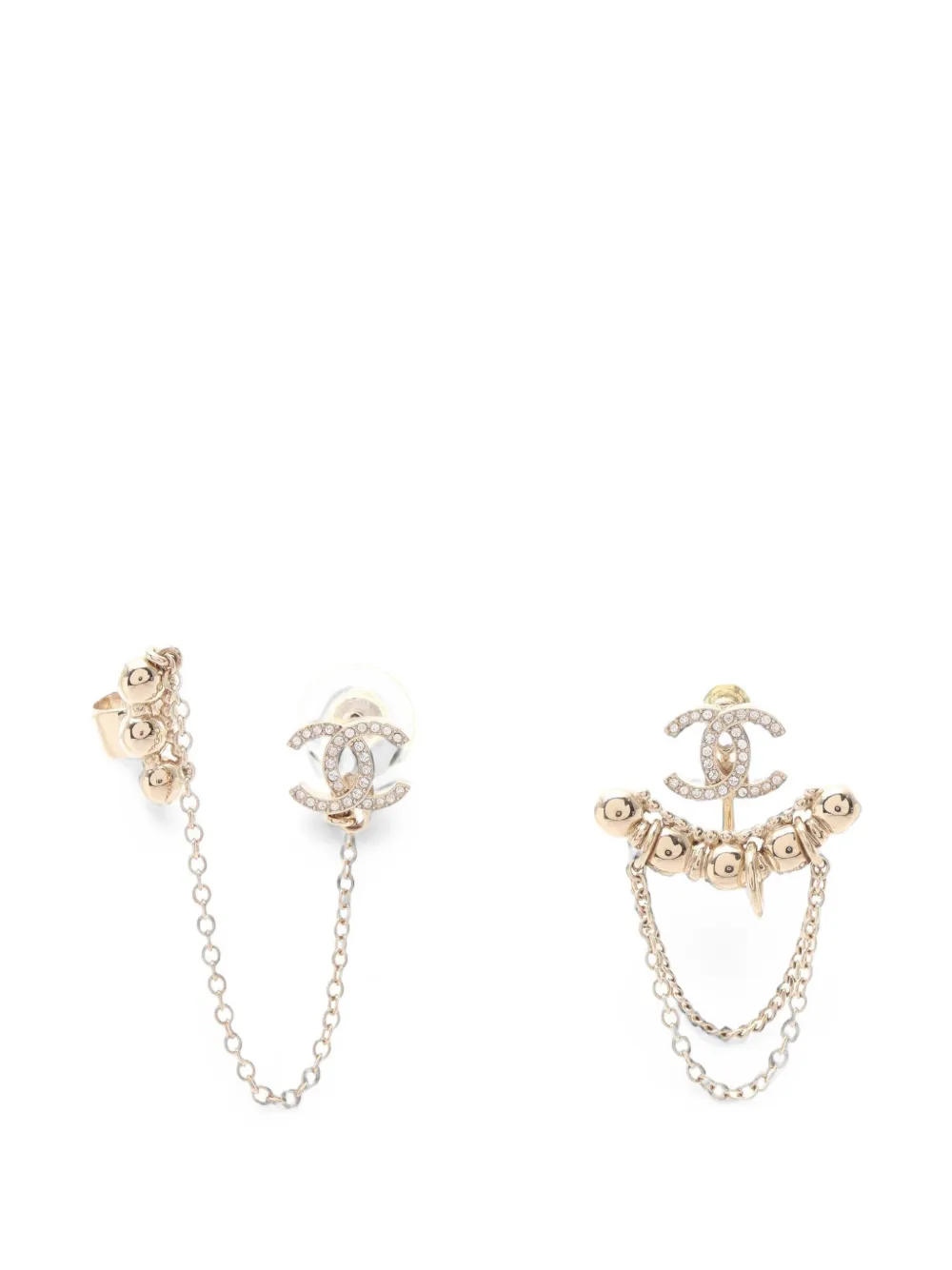CHANEL Pre-Owned 2022 Coco Mark chain ear cuff earrings - Oro