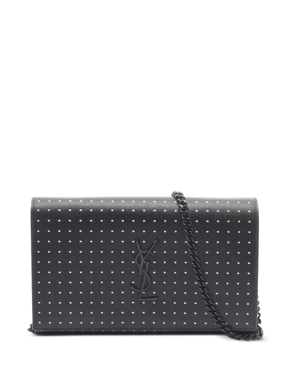Saint Laurent Pre-Owned 2010s Cassandre polka dot chain clutch bag - Nero
