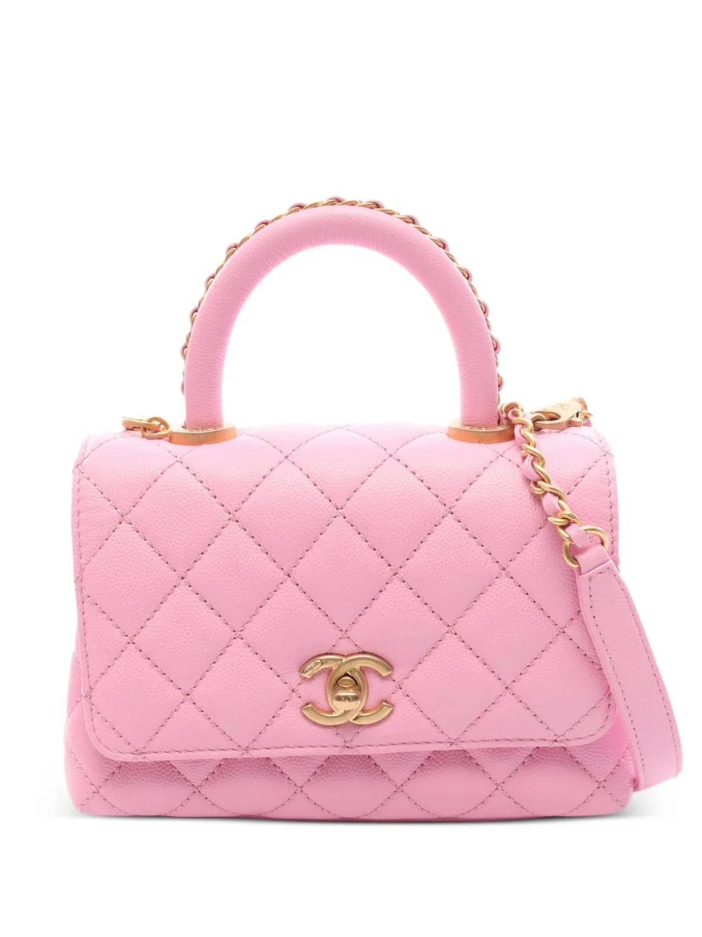 CHANEL Pre-Owned mini Coco Handle quilted handbag - Rosa