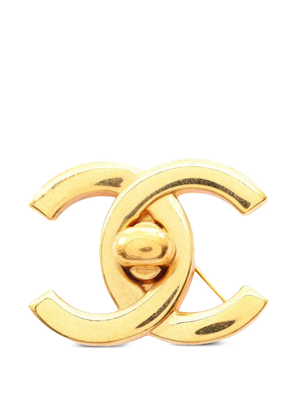 CHANEL Pre-Owned 1996 Coco Mark Brosche mit Drehverschluss - Gold