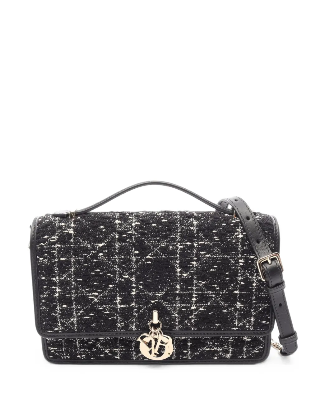 Christian Dior Pre-Owned 2010s My Dior tweed handbag - Nero