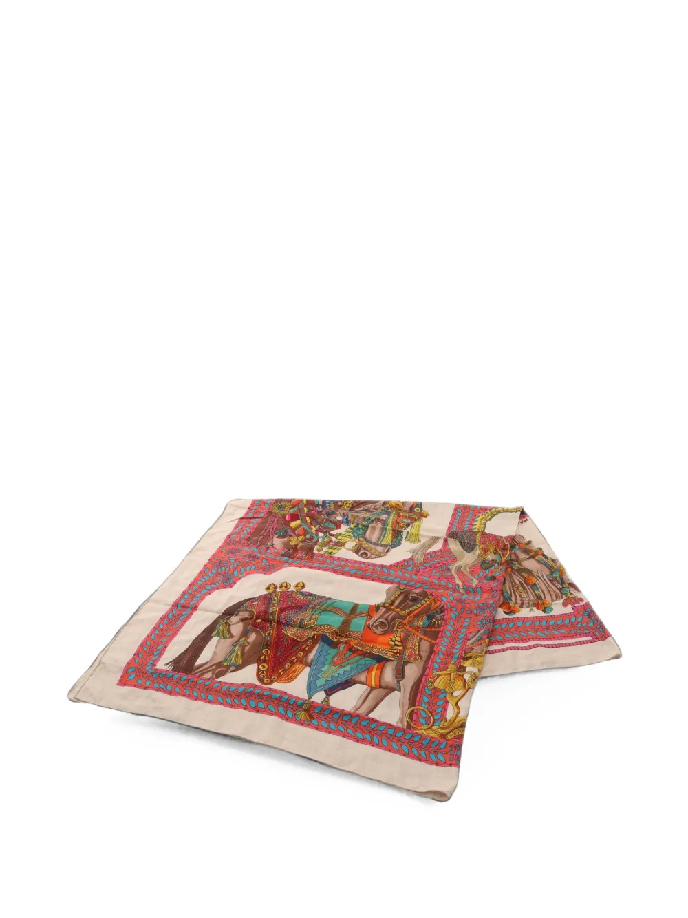 Hermès Pre-Owned 2000s La Danse du Cheval Marwari scarf - Toni neutri
