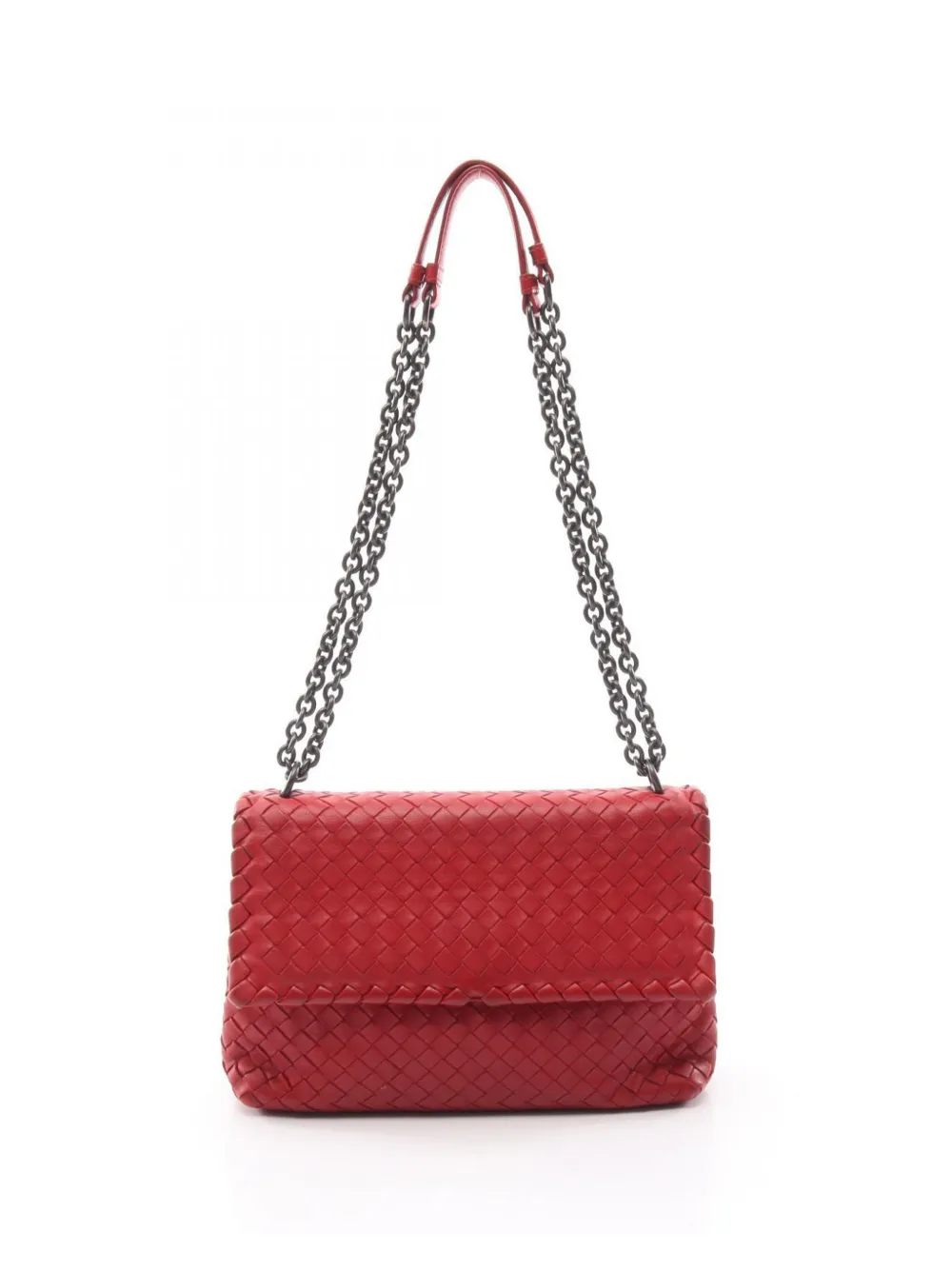 Bottega Veneta Pre-Owned 2000s small Olympia chain shoulder bag - Rosso