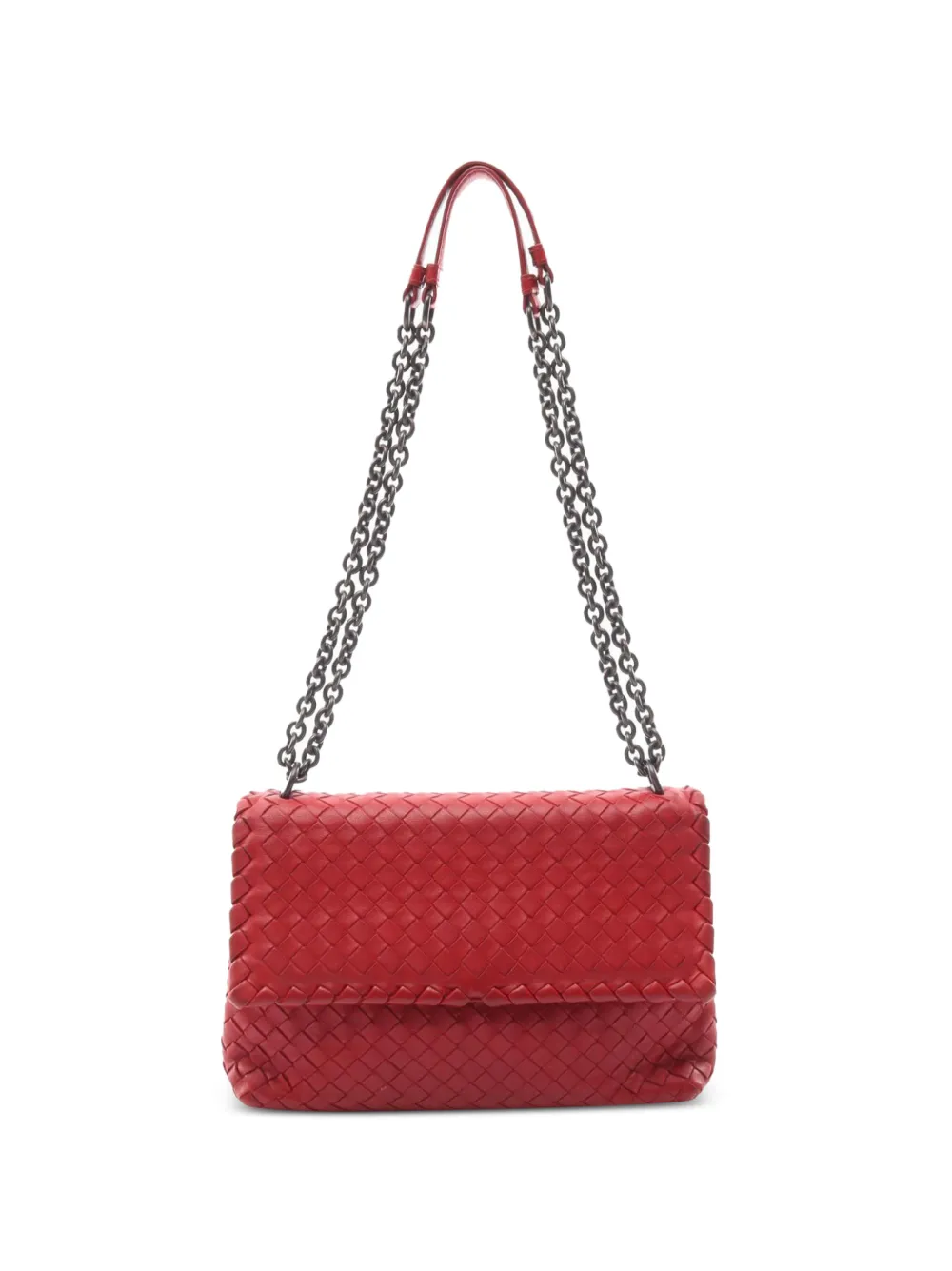 Bottega Veneta Pre-Owned 2000s kleine Olympia Schultertasche mit Kette - Rot