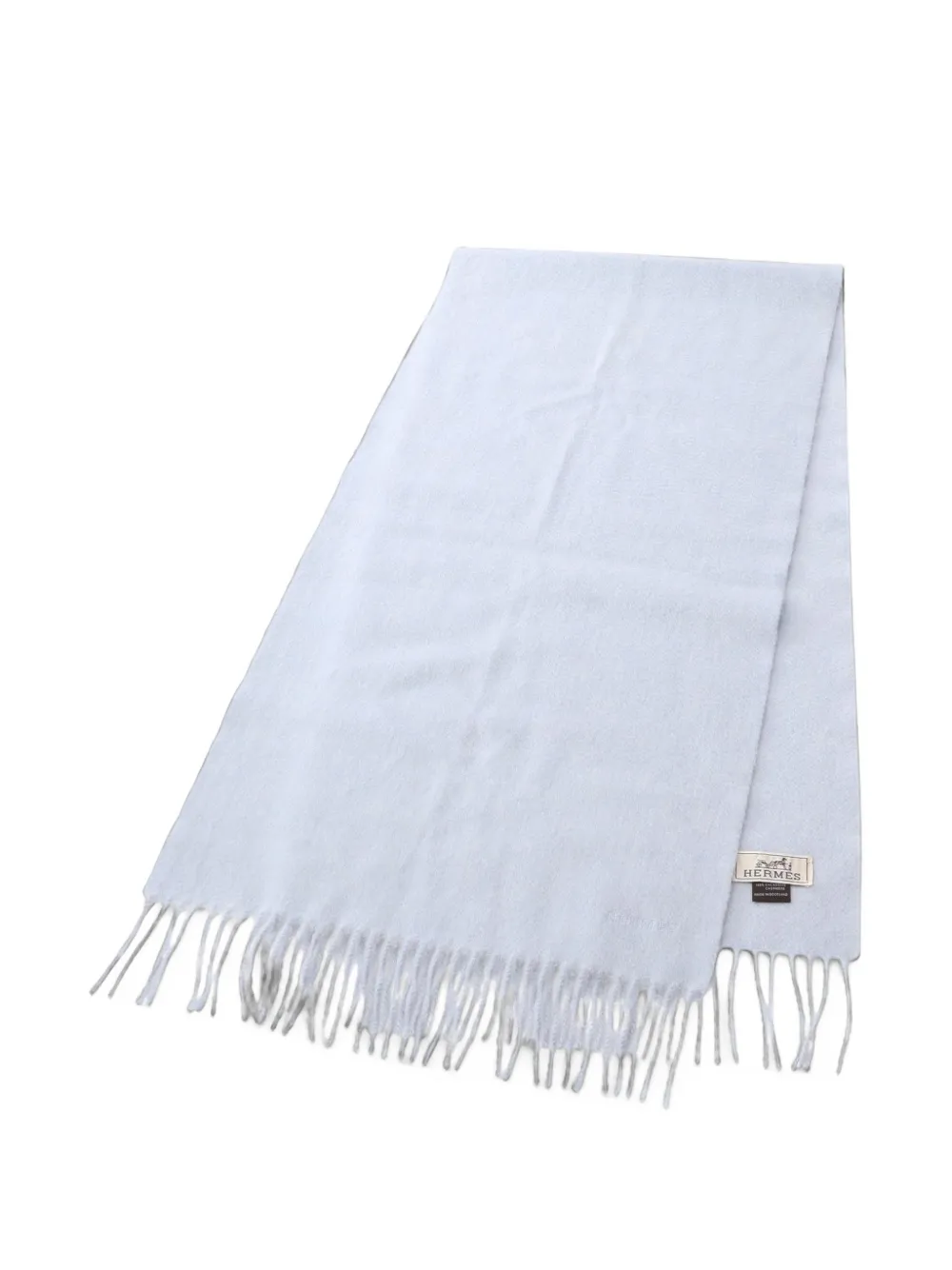 Hermès Pre-Owned 2010s fringed cashmere scarf - Blu