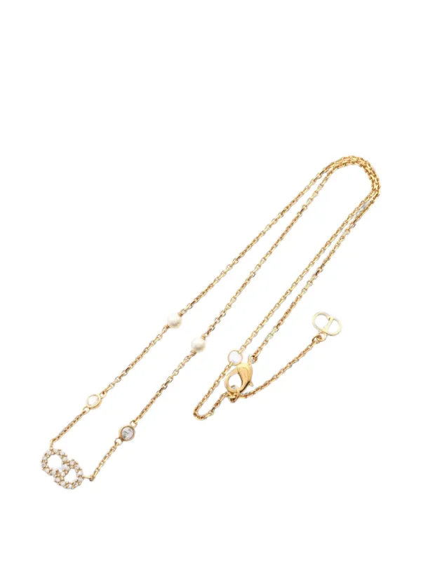 Dior Pre-owned 2010s CD Logo Necklace in Gold