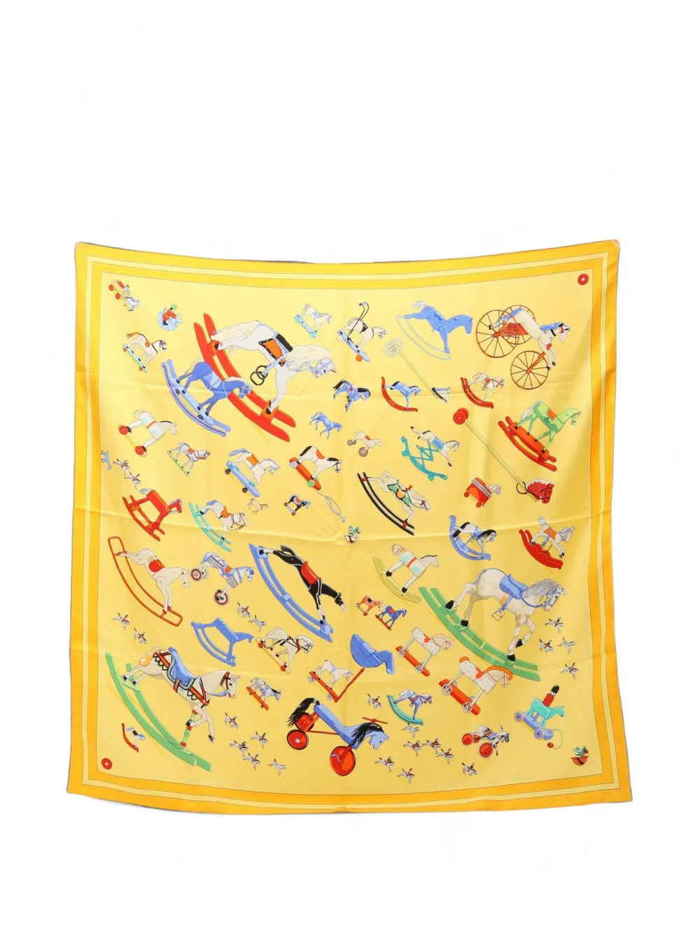 Hermès Pre-Owned 2010s Raconte-moi le Cheval scarf - Giallo