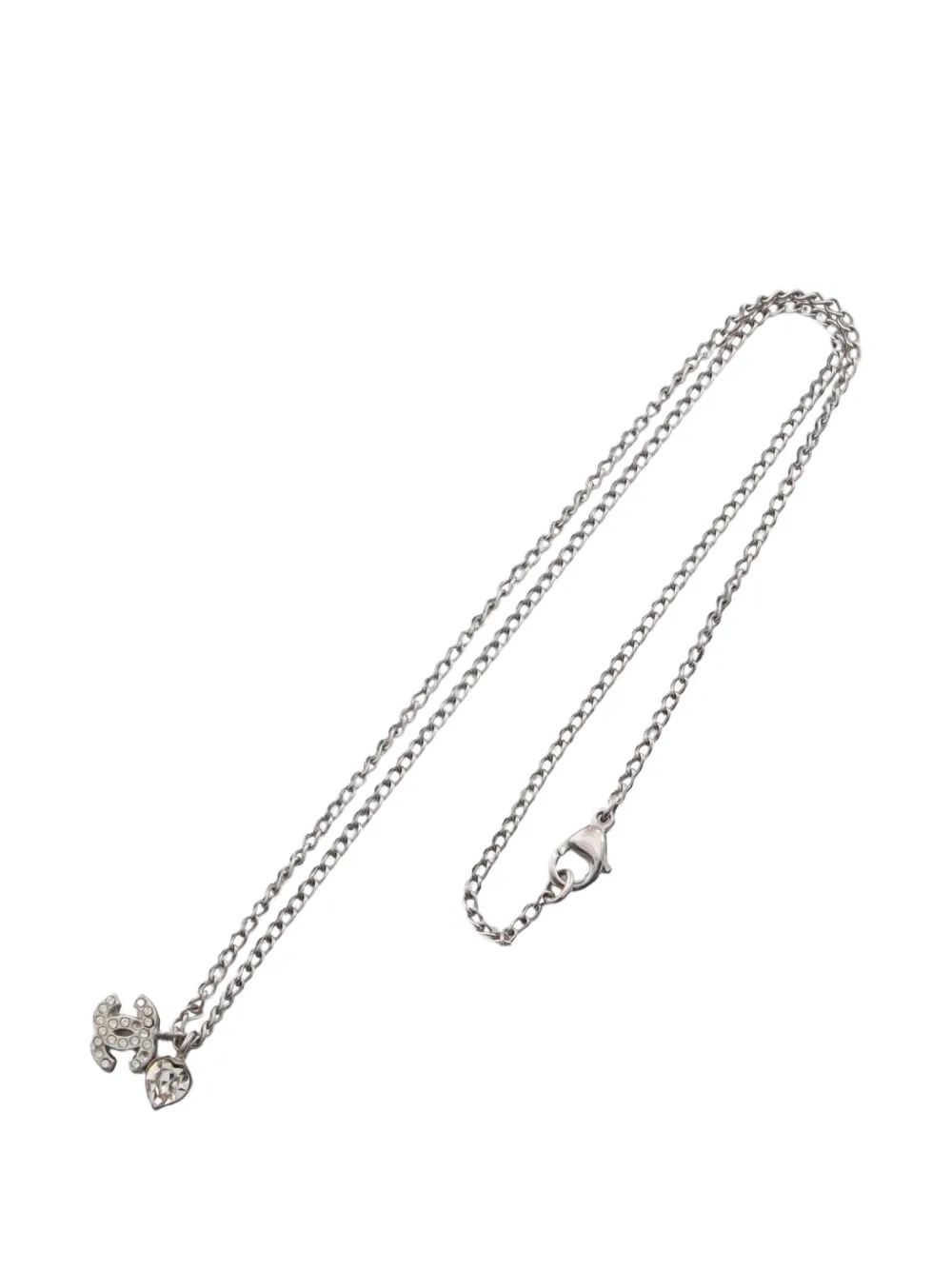 CHANEL Pre-Owned 2006 Coco Mark heart necklace - Argento