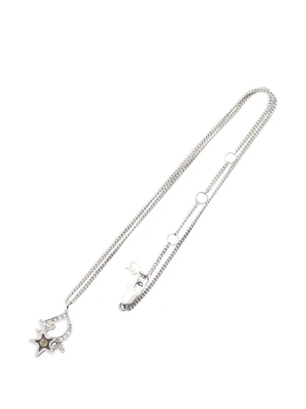Dior Pre-owned 2000s Logo-pendant Necklace in Silver