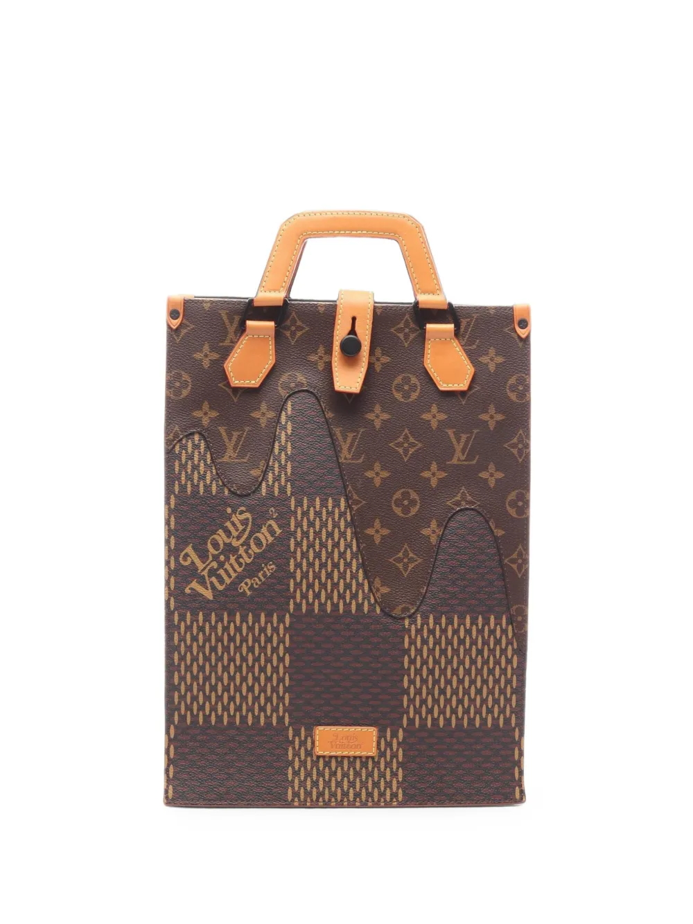 Louis Vuitton Pre-Owned x Nigo mini cabas à monogramme Damier Ébène Giant (2020) - Marron