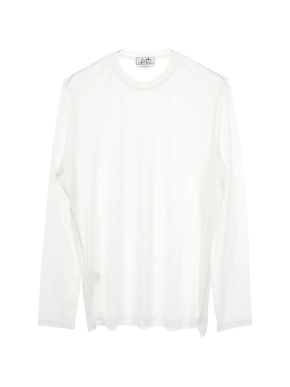 Hermès Pre-Owned 2020s H-embroidered long-sleeve T-shirt - Bianco