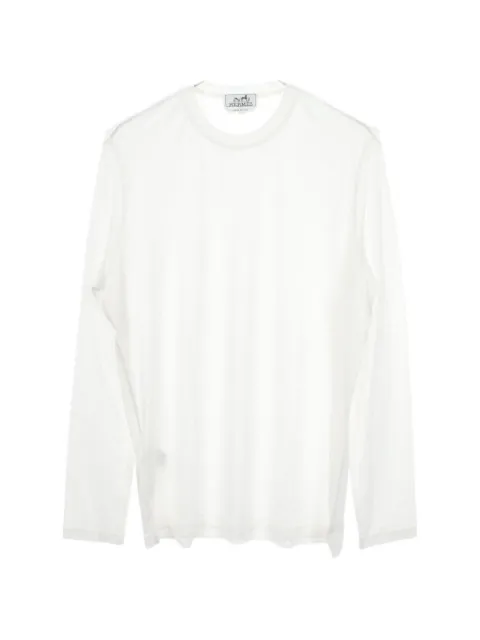 Hermès Pre-Owned 2020s H-embroidered long-sleeve T-shirt