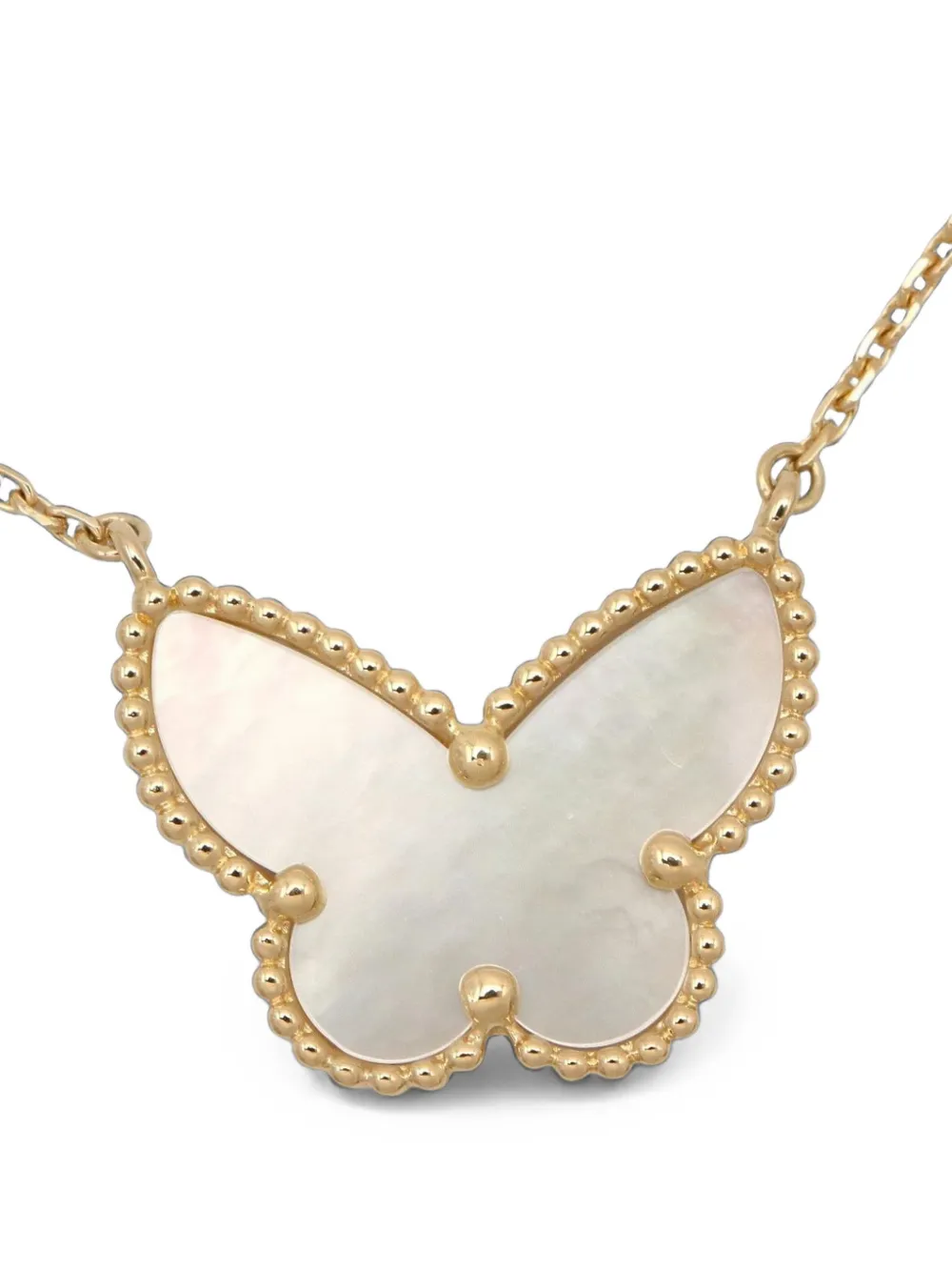 Van Cleef & Arpels Pre-owned 2010s Lucky Alhambra Butterfly Necklace in Gold, view 3