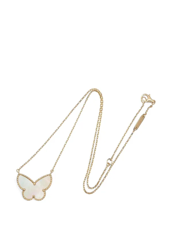 Van Cleef & Arpels Pre-owned 2010s Lucky Alhambra Butterfly Necklace in Gold