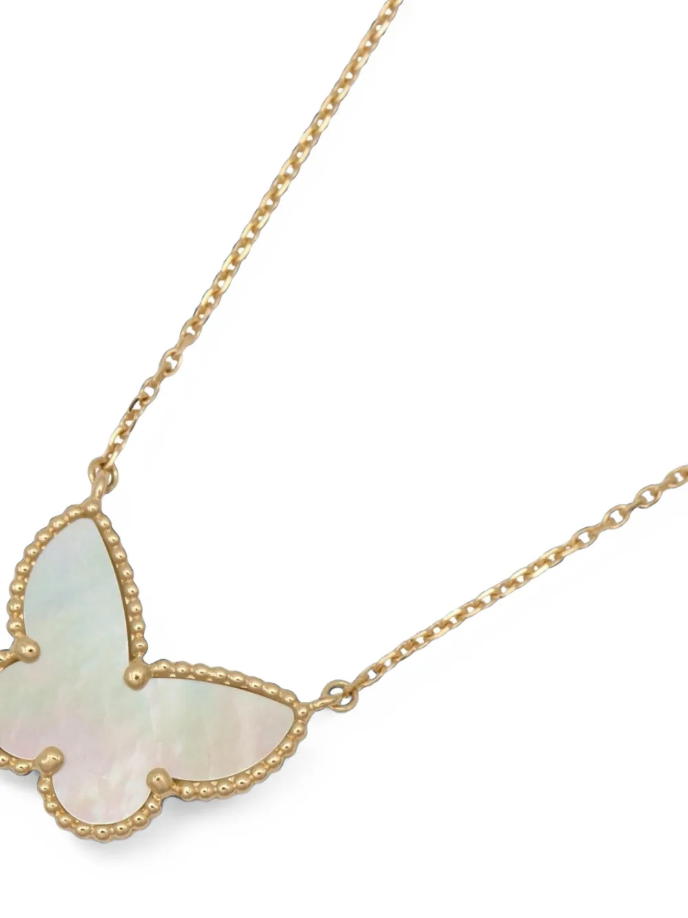 Van Cleef & Arpels Pre-owned 2010s Lucky Alhambra Butterfly Necklace in Gold, view 2