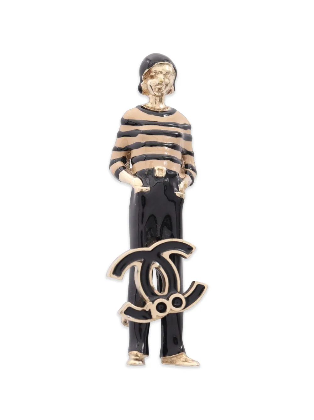 CHANEL Pre-Owned 100th Mademoiselle Doll brooch - Oro