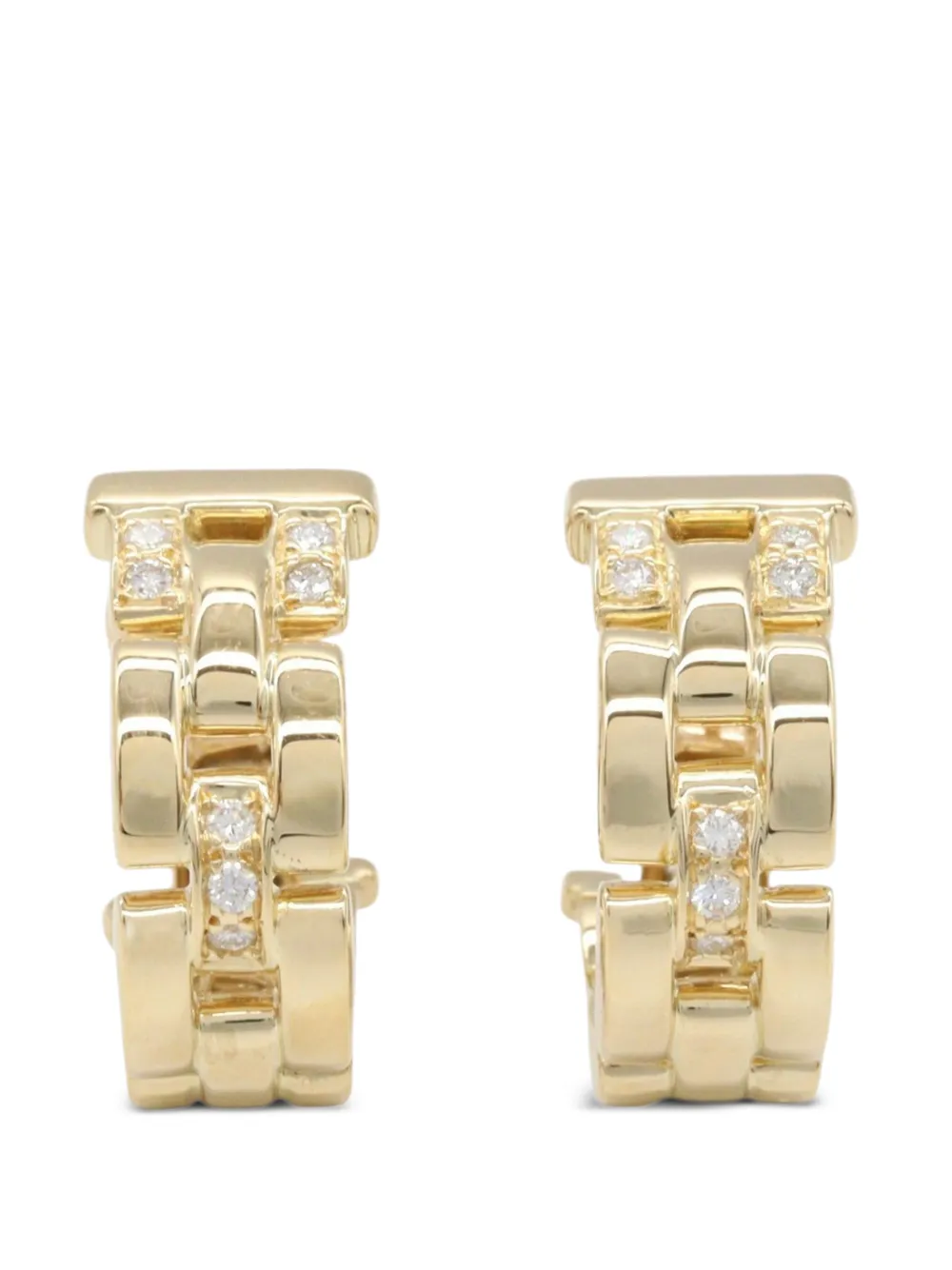 Cartier 2010s Maillon Panthère Ohrringe mit Diamant - Gold