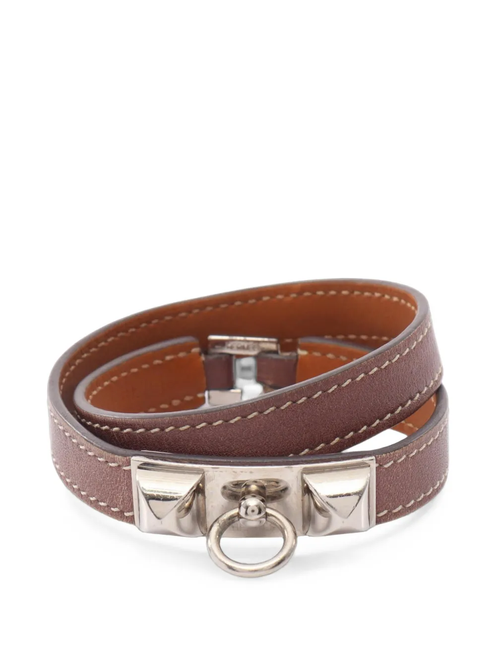 Hermès Pre-Owned 2008 Rival double tour bracelet - Marrone
