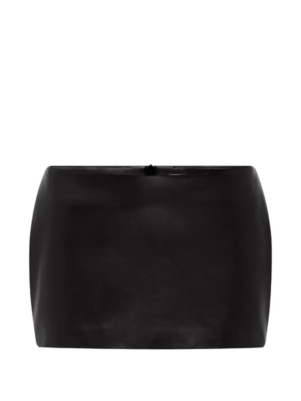 Alex Perry Low-rise Leather Mini Skirt in Black