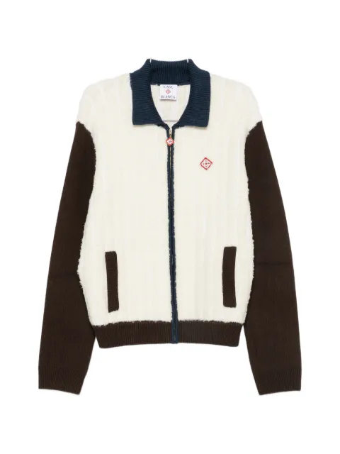 Casablanca logo-patch zip-up jacket