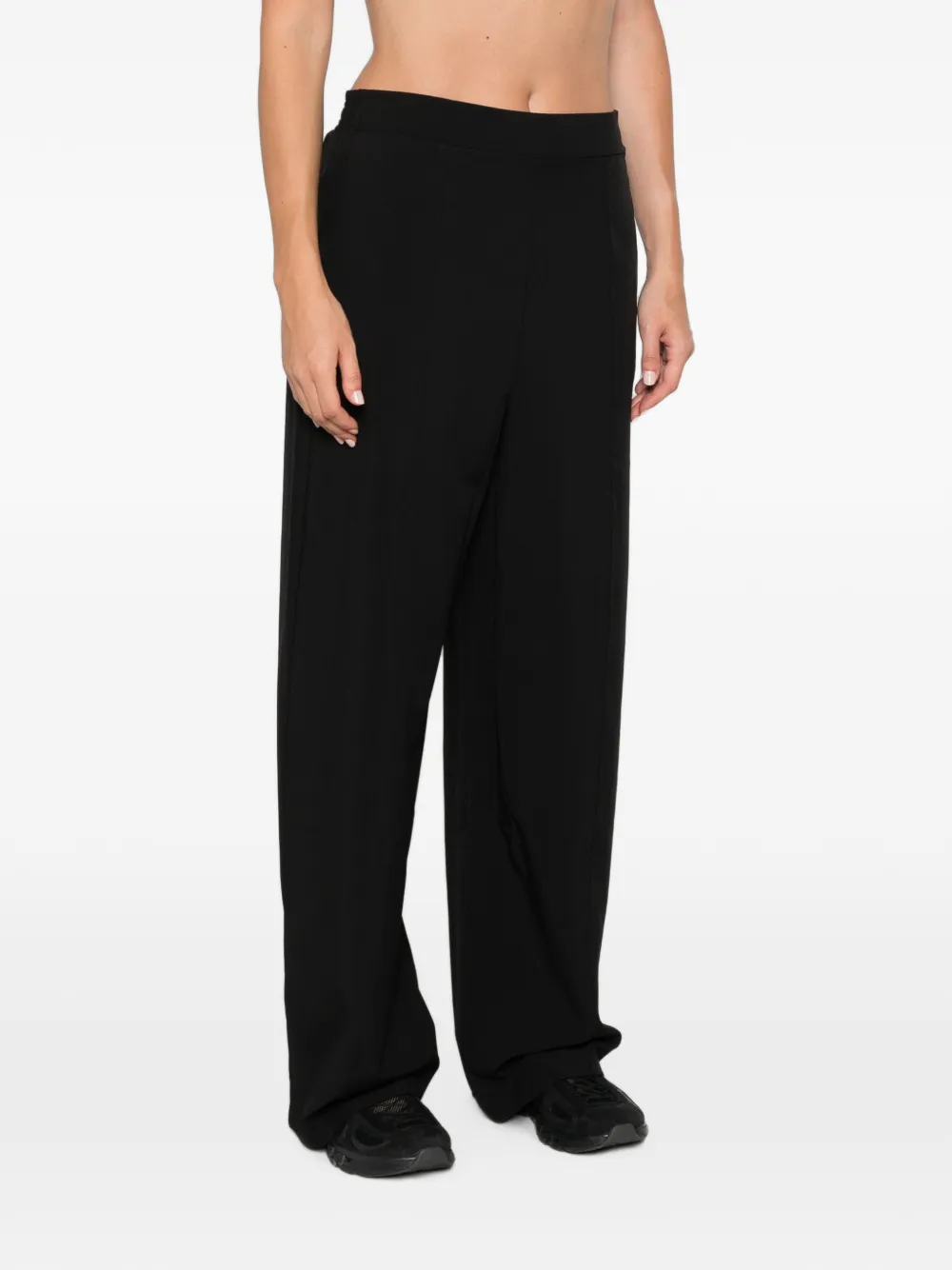 Calvin Klein Gesmockte broek met toelopende pijpen Zwart