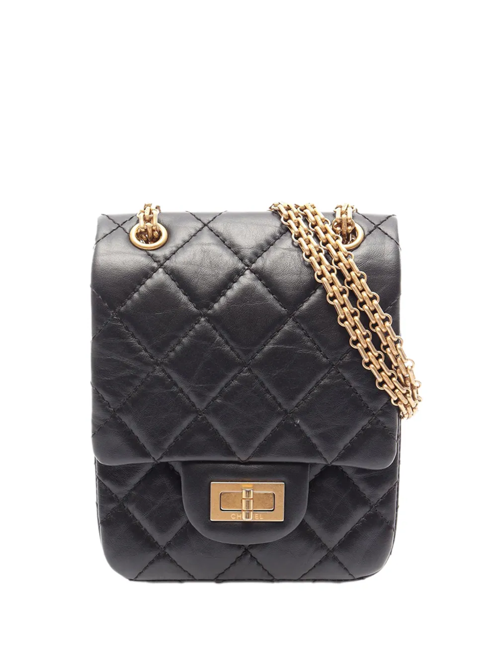 CHANEL Pre-Owned 2020 Quilted Aged Calfskin Reissue 2.55 Vertical Flap shoulder bag - Nero