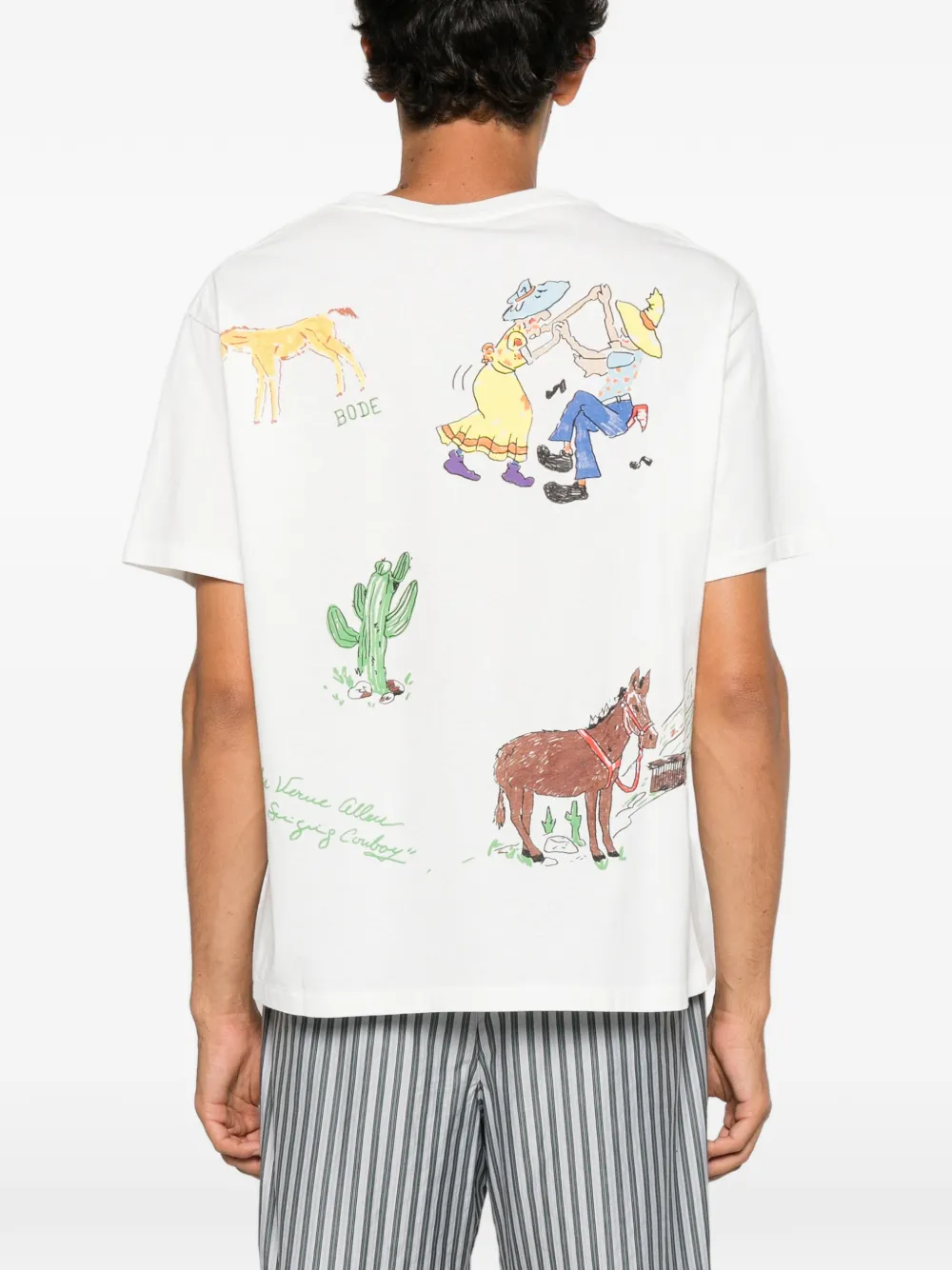 BODE River City T-shirt met grafische print Beige