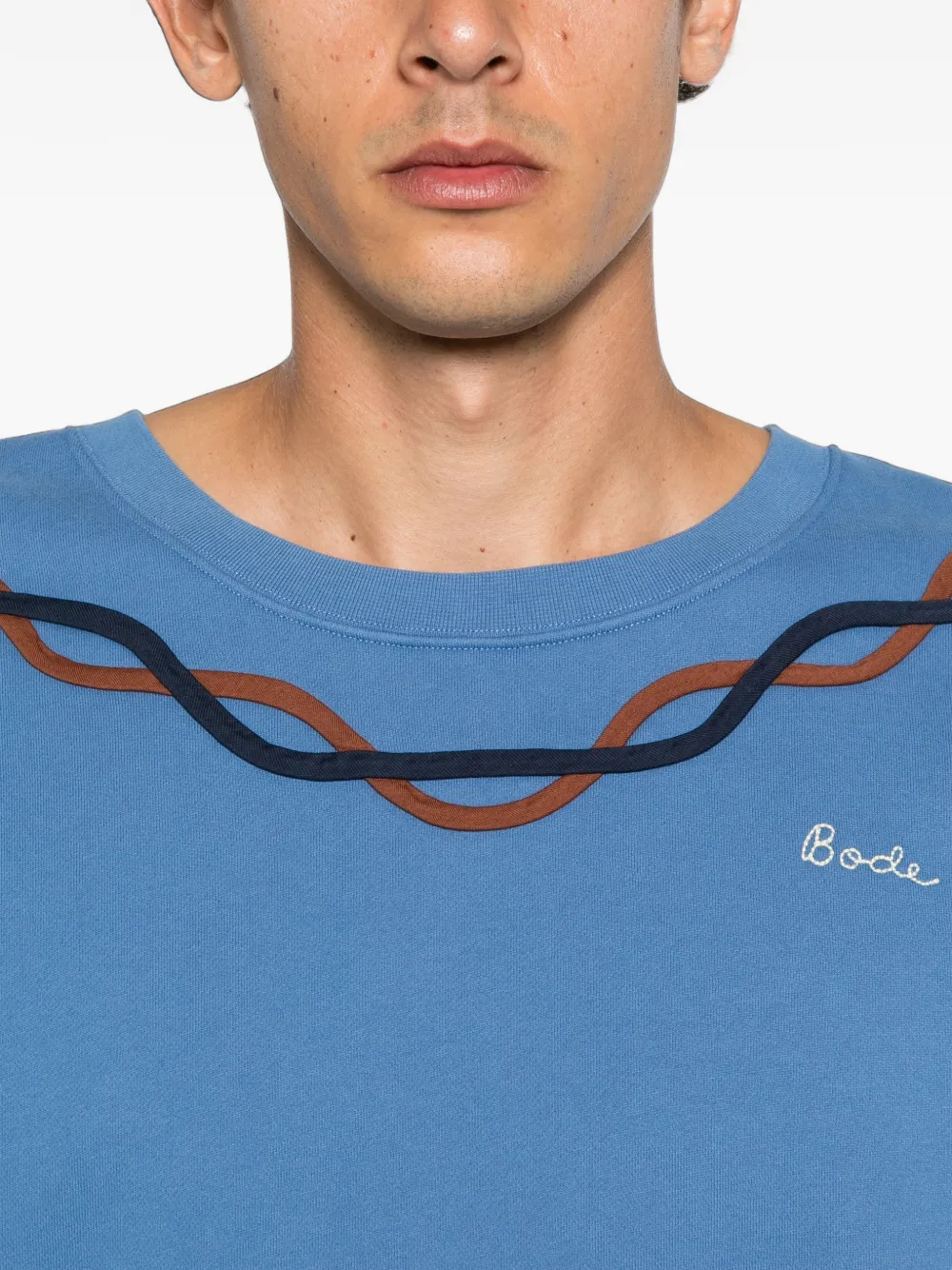 BODE Sidewinder sweater met geborduurd logo Blauw