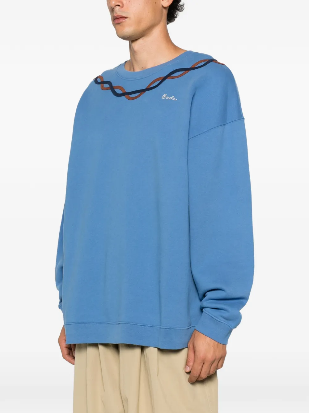 BODE Sidewinder sweater met geborduurd logo Blauw