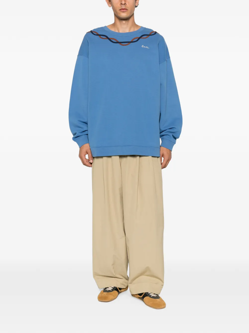 BODE Sidewinder sweater met geborduurd logo Blauw