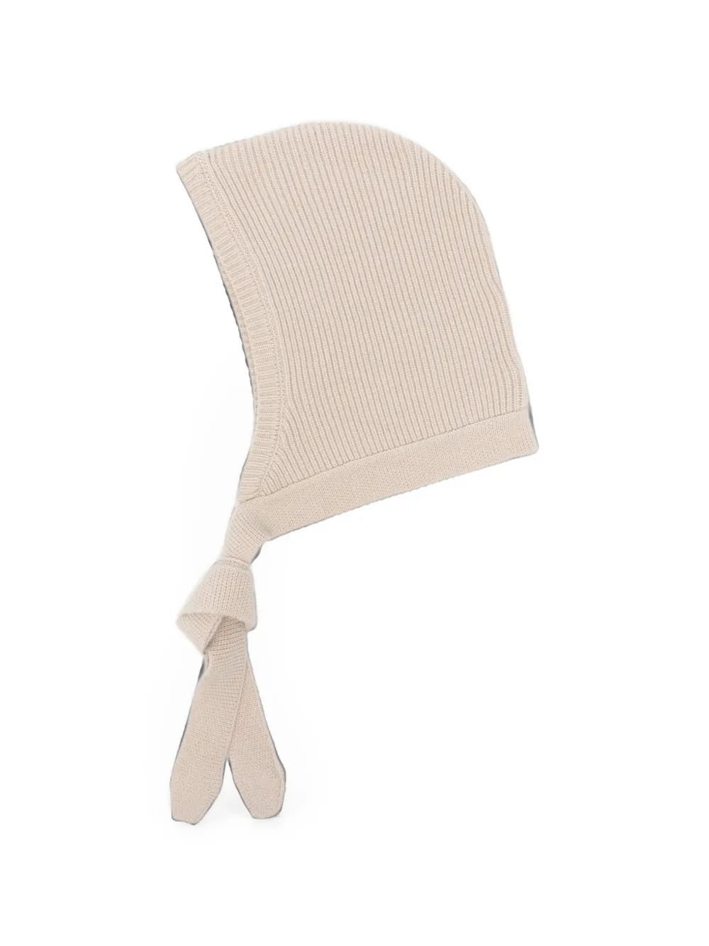 Soft Goat Ribbed-knit Beanie Hat In Nude