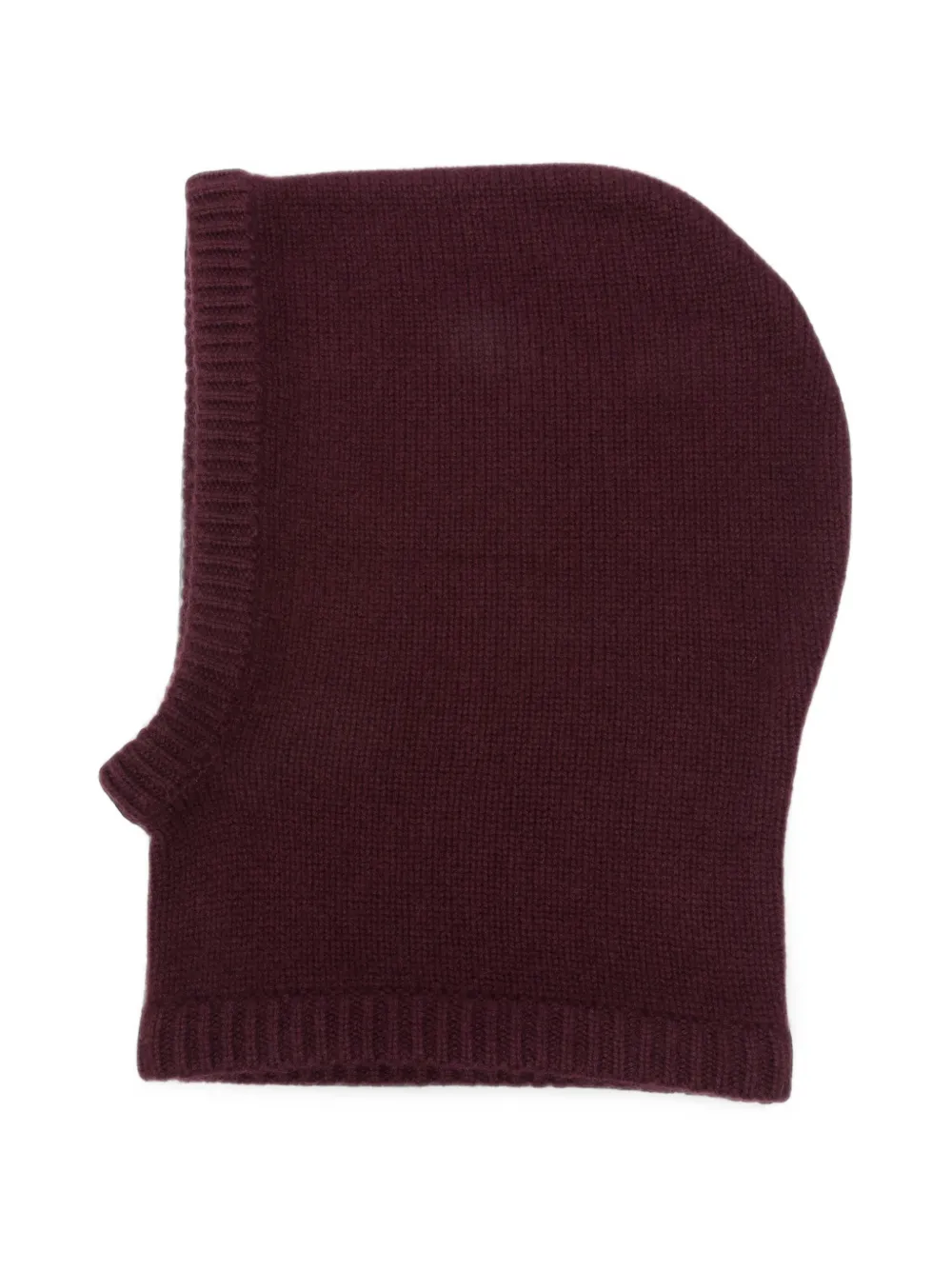Soft Goat Ribbed-trim Knitted Balaclava In Red