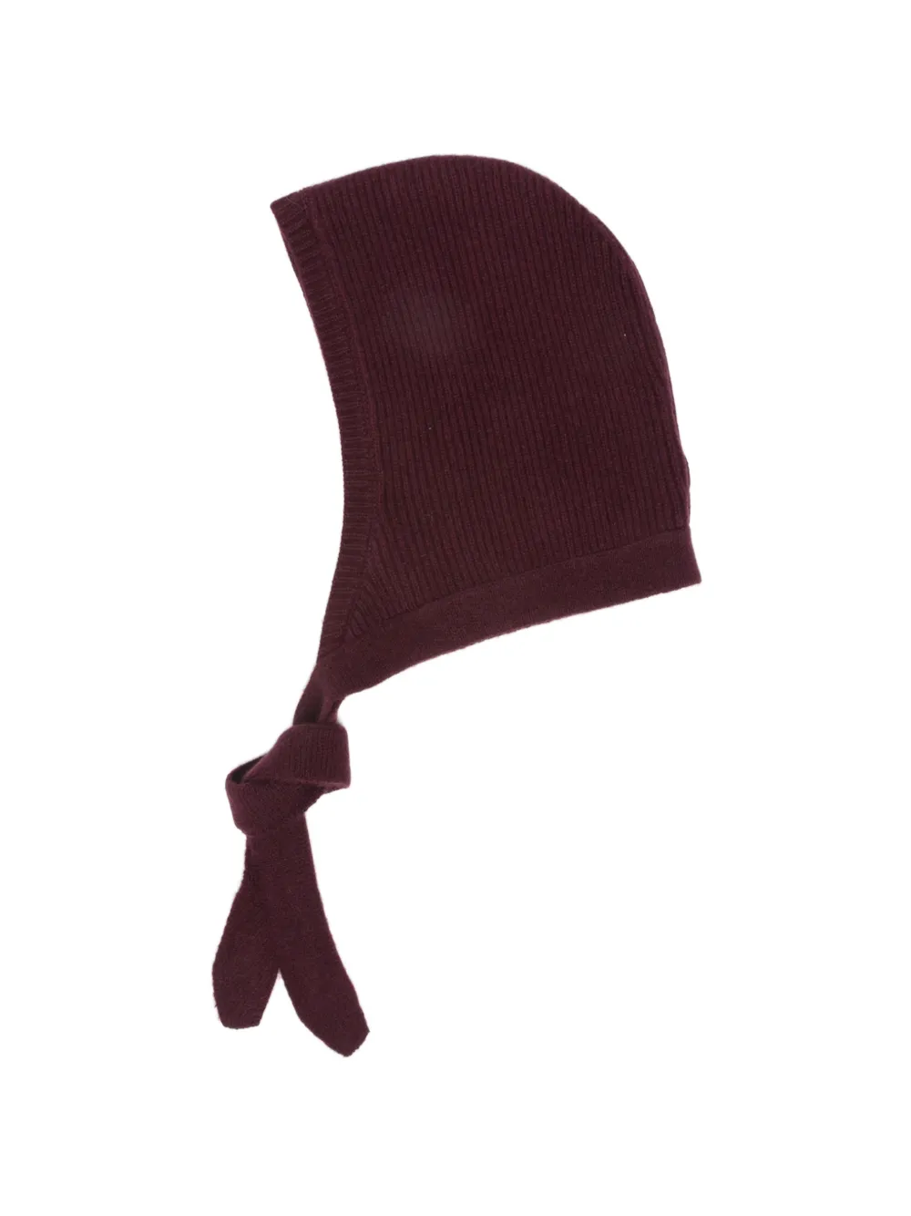 Soft Goat ribbed-knit tie-fastening beanie hat