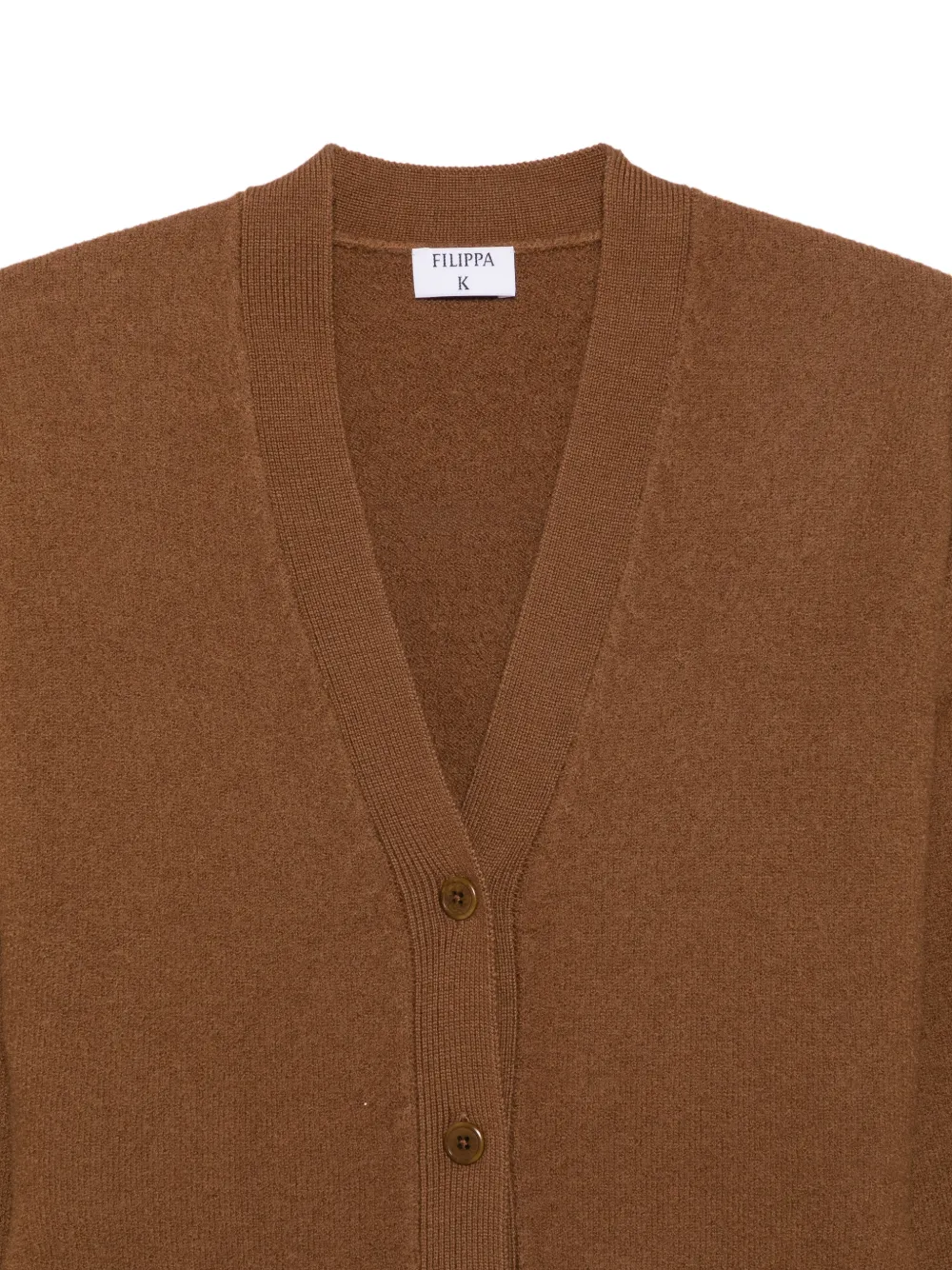 Filippa K Hourglass Felted V-neck button-up cardigan Bruin
