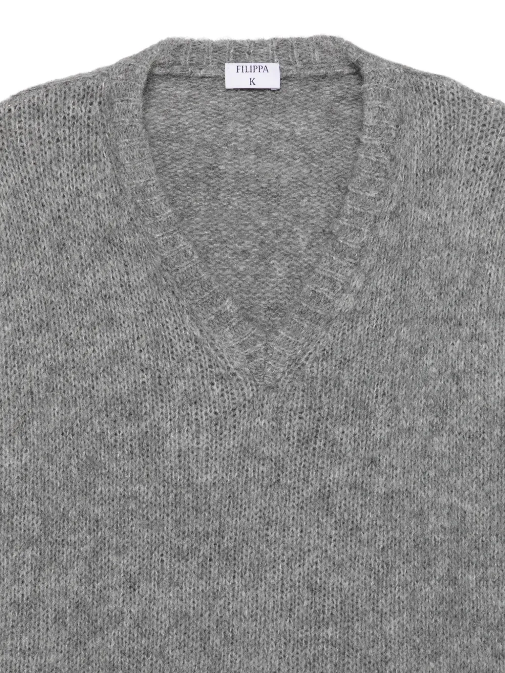 Filippa K Hairy V-neck knitted sweater Grijs