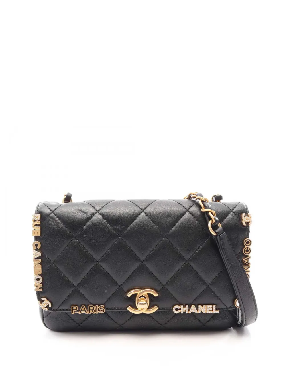 CHANEL Pre-Owned 2021-2026 Paris Monaco Flap Umhängetasche mit Steppung - Schwarz