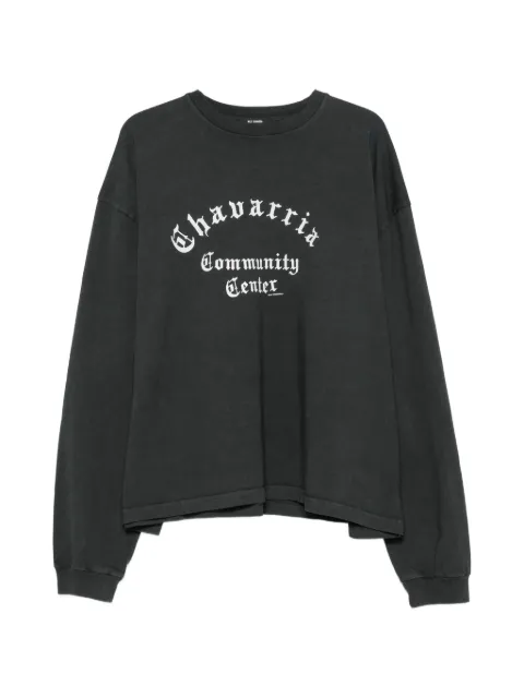 Willy Chavarria t-shirt Community Center Buffalo à manches longues et effet délavé