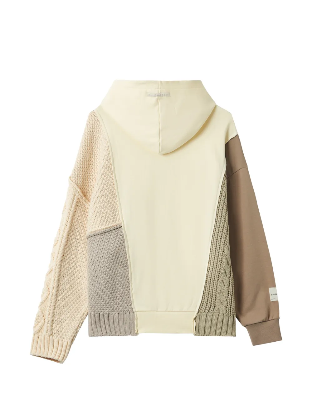 FIVE CM Kabelgebreide hoodie met patchwork Beige