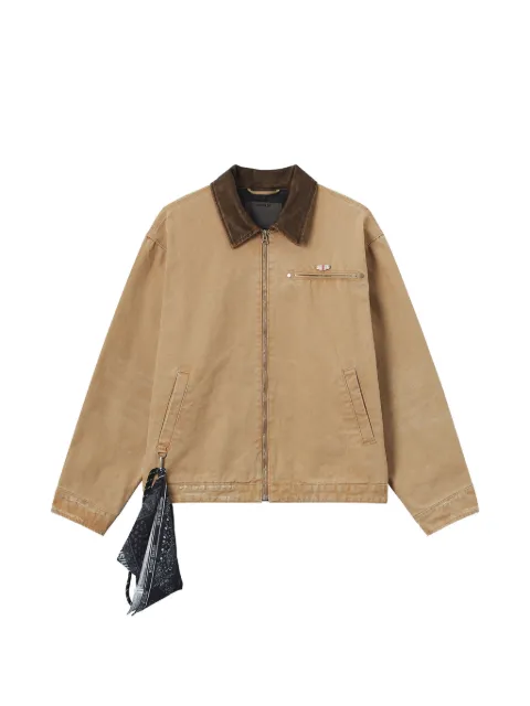Musium Div. contrasting-collar zip-up jacket