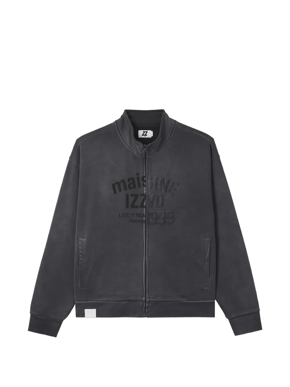 Izzue Logo-embroidery Zip-up Jumpershirt In Grey