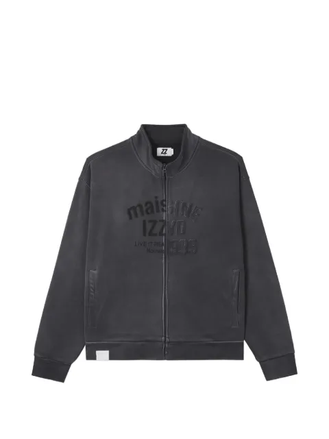 izzue logo-embroidery zip-up sweatshirt
