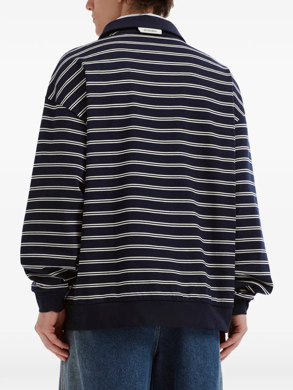 Musium Div. Gestreepte sweater met gelaagd effect Blauw