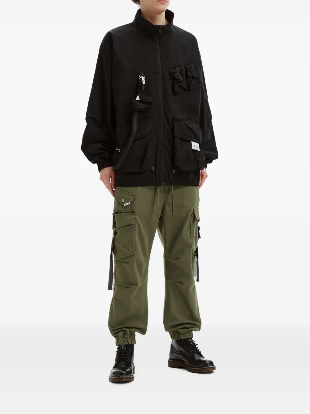 Musium Div. strap-detail cargo pants Groen